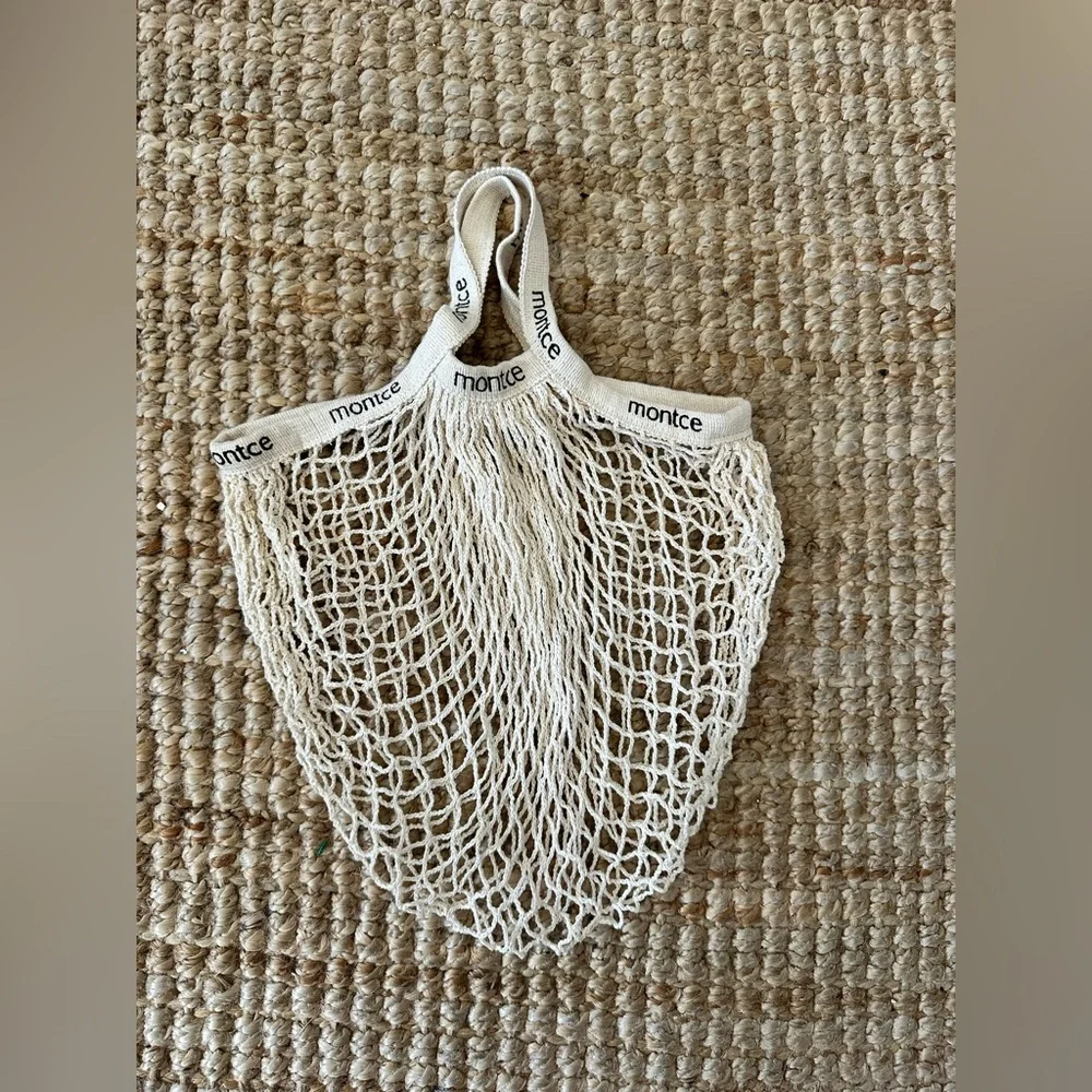 MONTCE BLACK LOGO COTTON NET BAG